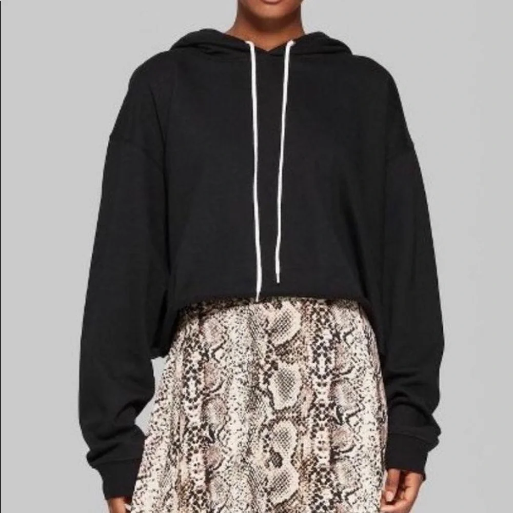 Wild Fable hooded crop sweatshirt pullover NWT - Picture 1 of 6